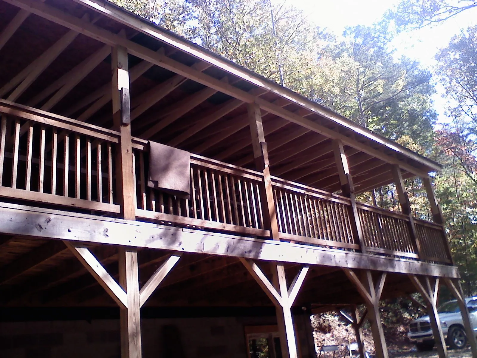 Timber framing under a new elevated porch and deck — Roof Leak Repair in Teterboro by Roofing Brothers